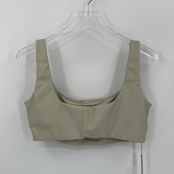 Skims faux leather bra top bralette scoop neck cropped tan taupe new X-Large XL - Picture 2 of 3
